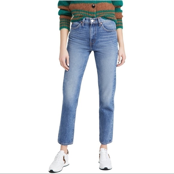 RE/DONE 70s Straight Leg High Rise Jeans Indigo Stone - Picture 1 of 13
